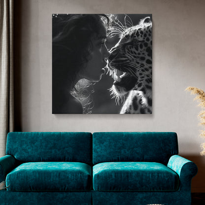 Intense Leopard Encounter Canvas Print ArtLexy   