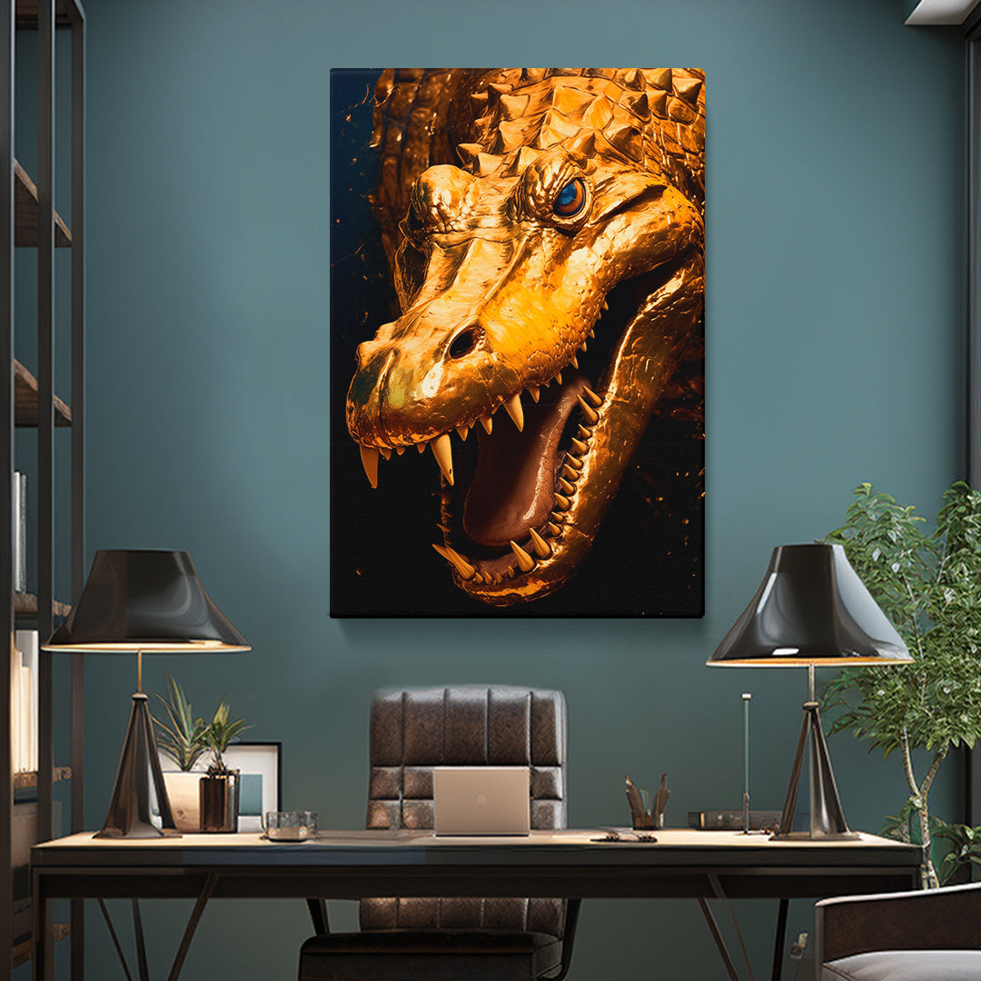 Intense Crocodile Canvas Print ArtLexy 1 Panel 16"x24" inches 