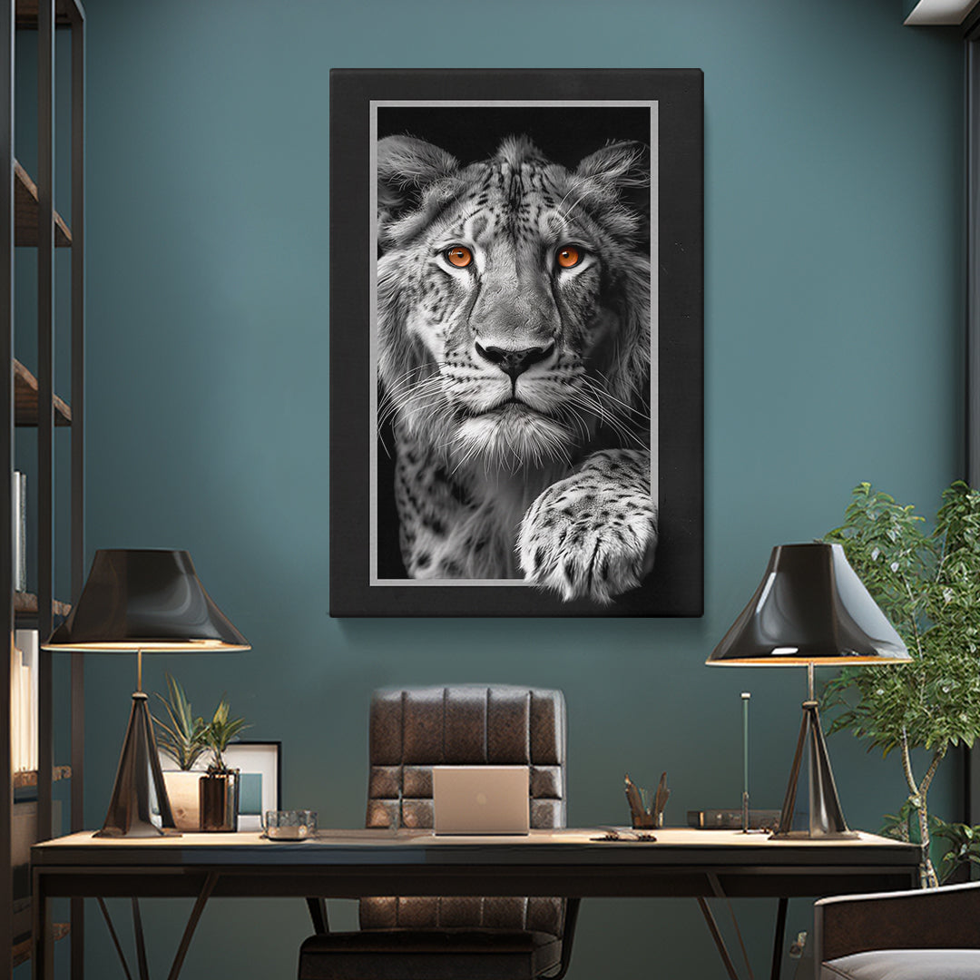 Piercing Gaze Snow Leopard Canvas Print ArtLexy   