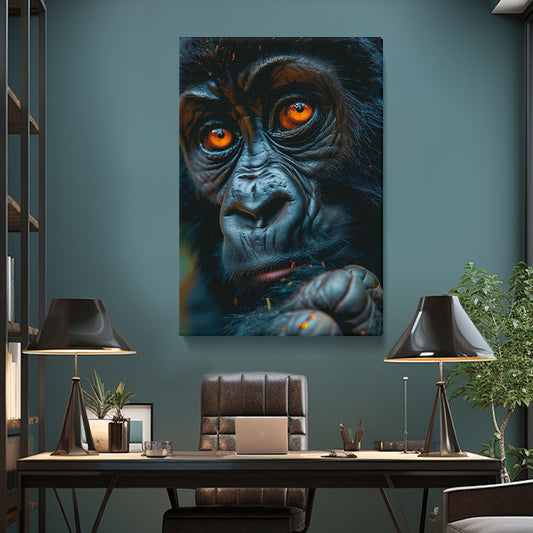 Soulful Gorilla Eyes Canvas Print ArtLexy 1 Panel 16"x24" inches 