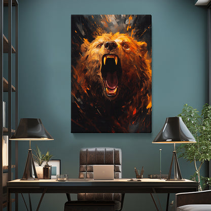 Ferocious Roaring Bear Canvas Print ArtLexy   