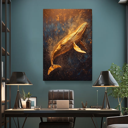 Golden Humpback Whale Canvas Print ArtLexy   