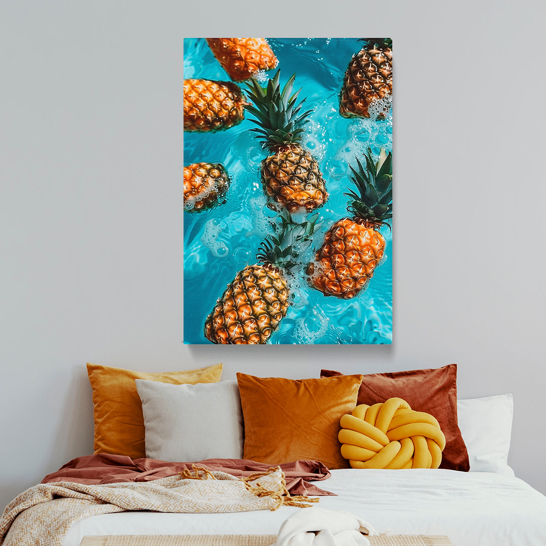 Sunny Pineapple Pool Party Canvas Print ArtLexy   