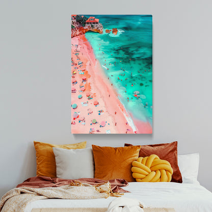 Vibrant Aerial Beach Scene Canvas Print ArtLexy   