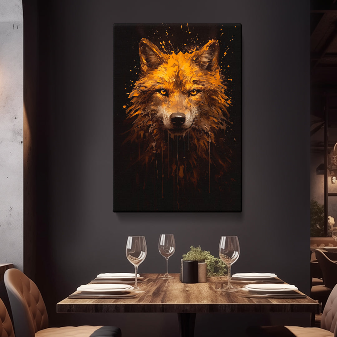 Fiery Orange Fox Portrait Canvas Print ArtLexy   