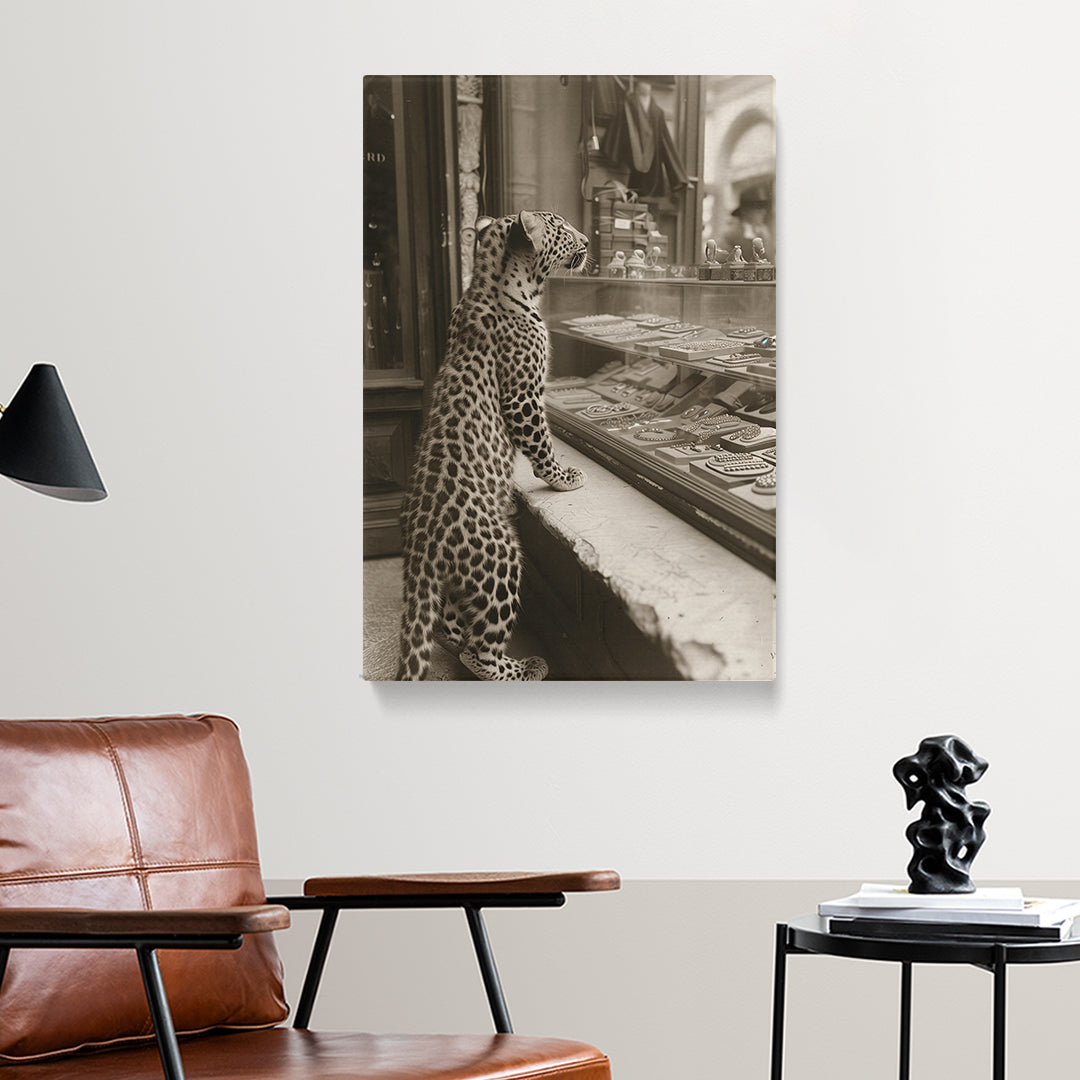 Window-Gazing Leopard Canvas Print ArtLexy   