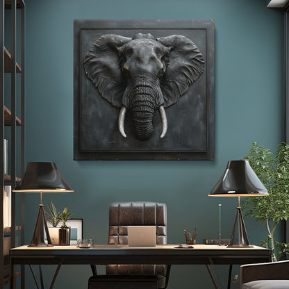 Majestic Elephant Head Canvas Print ArtLexy 1 Panel 12"x12" inches 