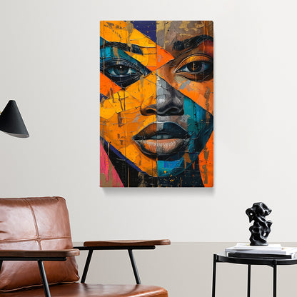 Colorful Fragmented Portrait of a Woman Canvas Print ArtLexy   