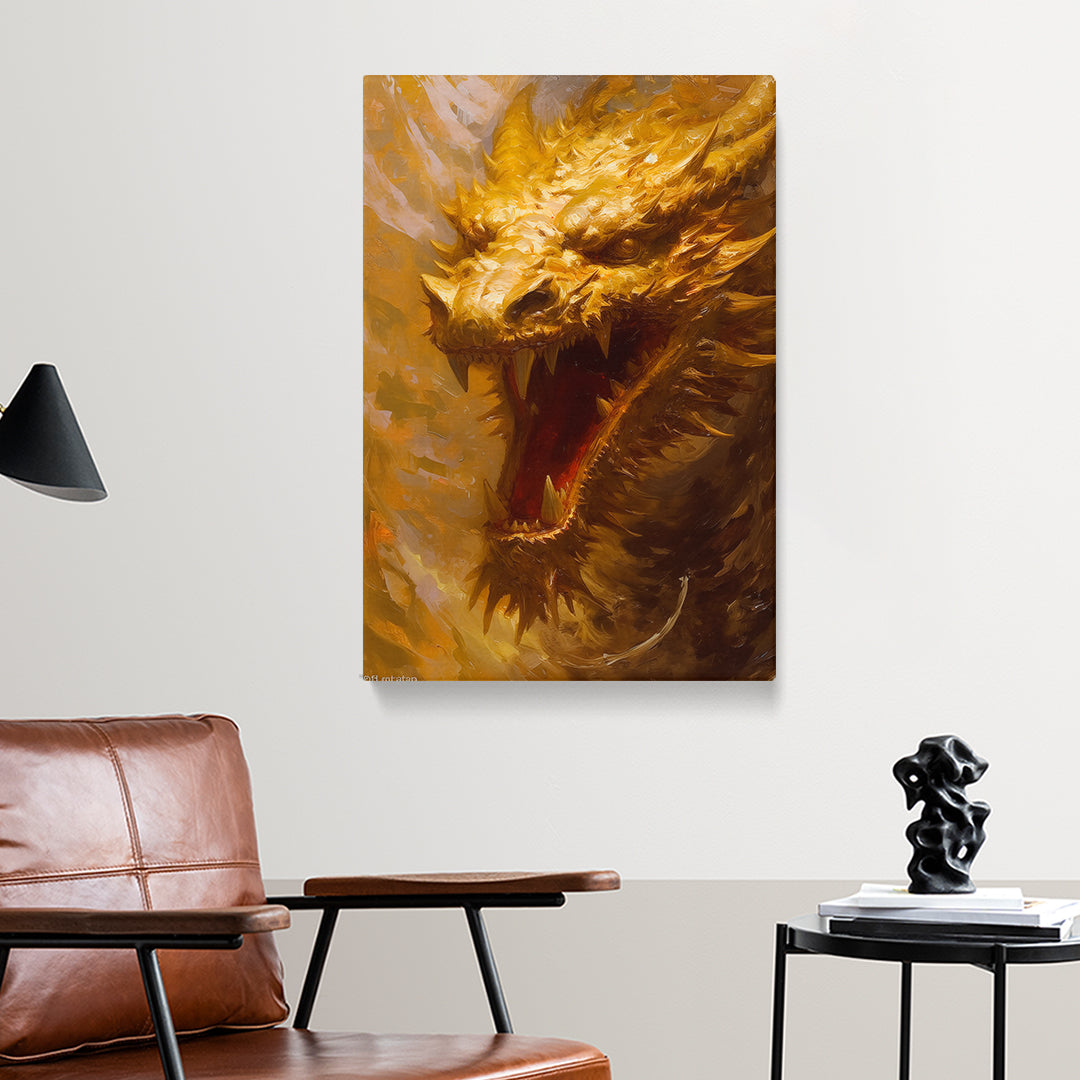 Roaring Flame Dragon Canvas Print ArtLexy   