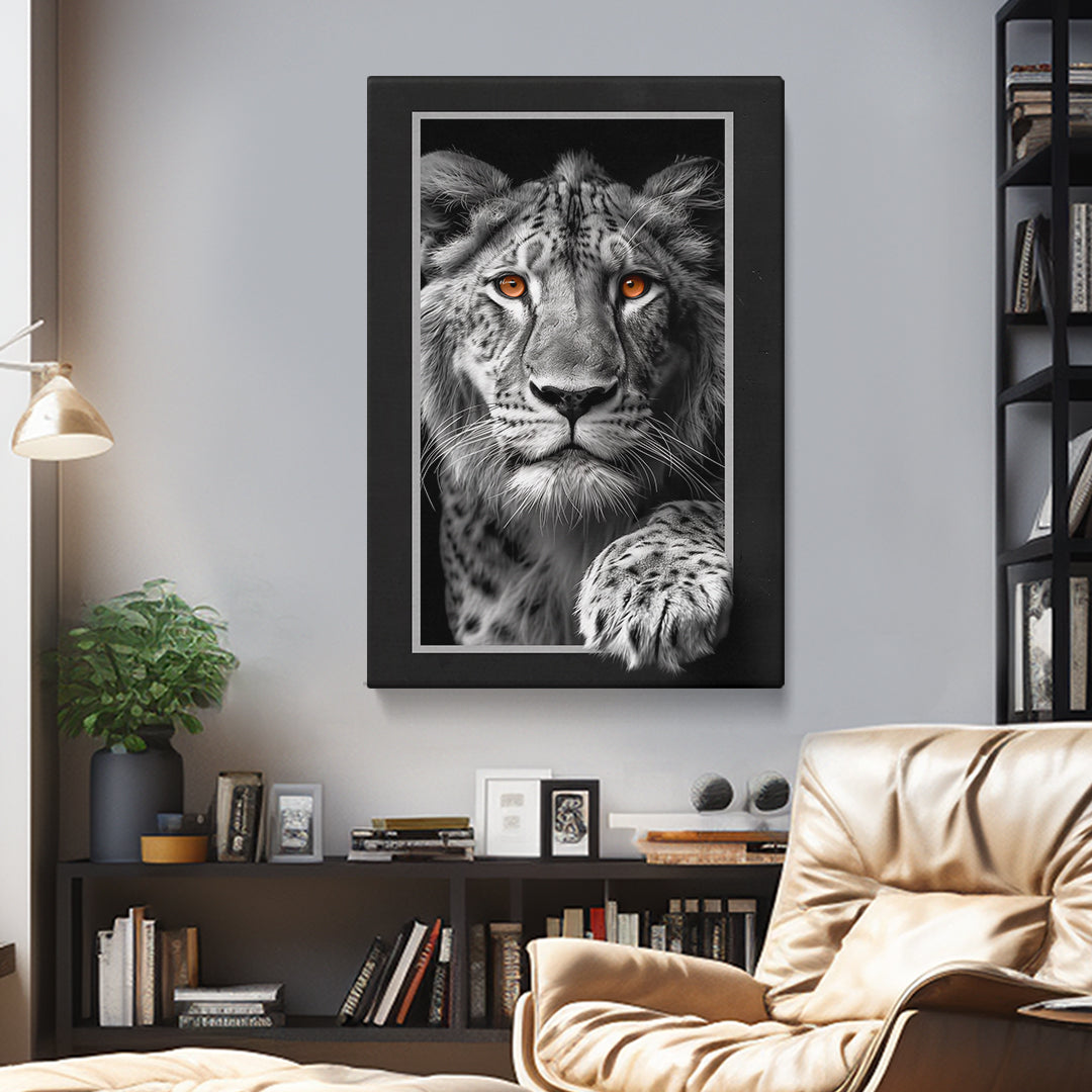 Piercing Gaze Snow Leopard Canvas Print ArtLexy 1 Panel 16"x24" inches 