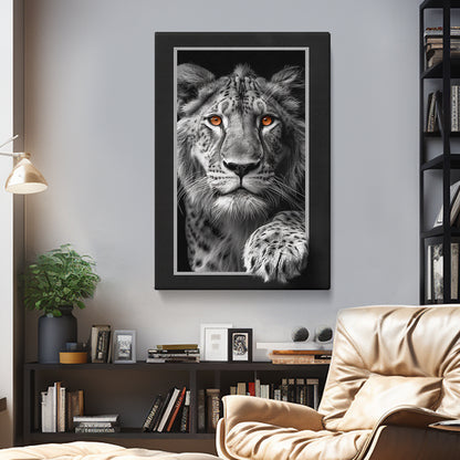 Piercing Gaze Snow Leopard Canvas Print ArtLexy 1 Panel 16"x24" inches 