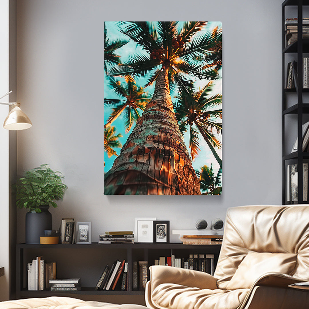 Upward Gaze Palm Tree Canvas Print ArtLexy 1 Panel 16"x24" inches 