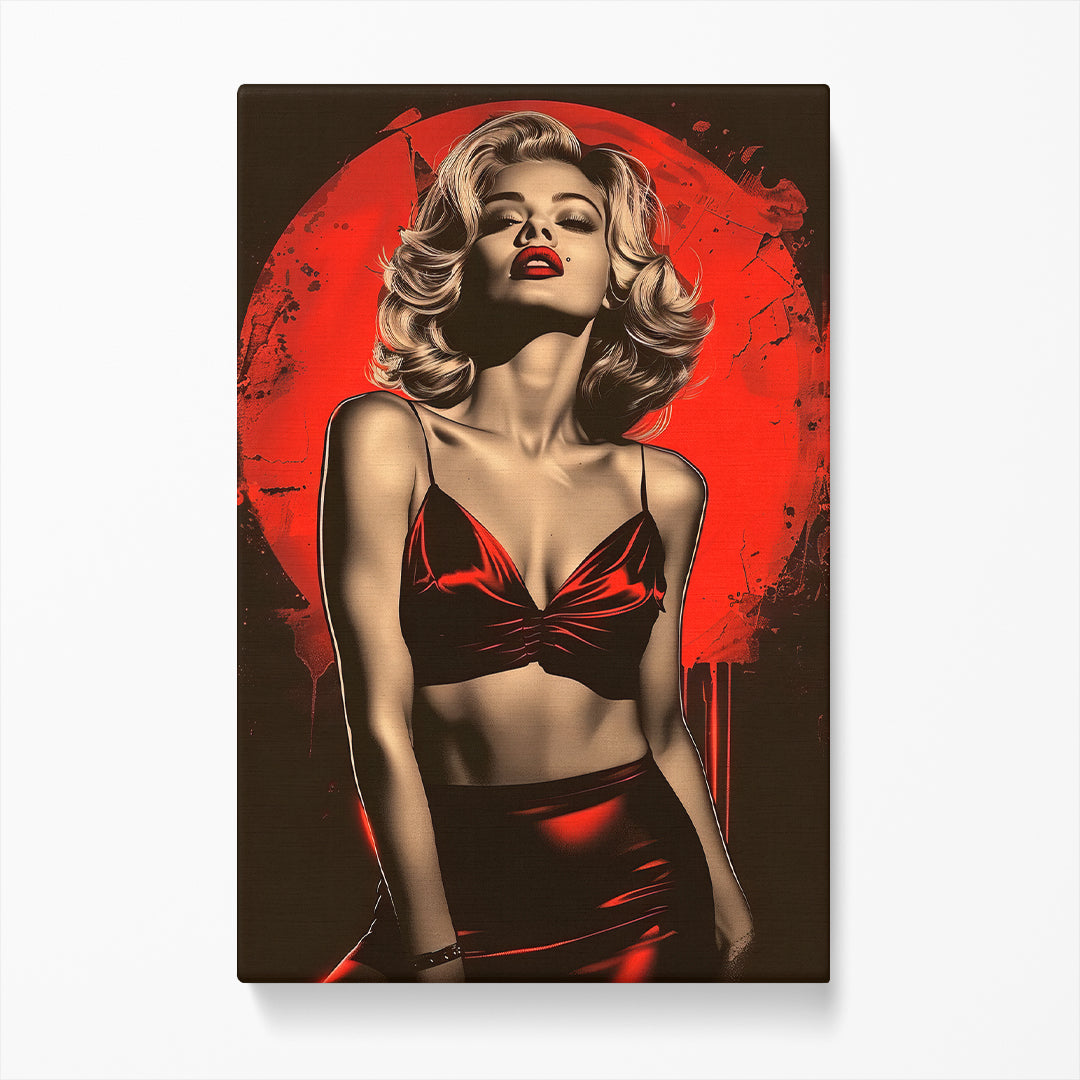 Captivating Woman in Red Canvas Print ArtLexy   