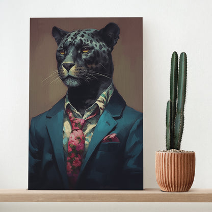 Sleek Anthropomorphic Jaguar Canvas Print ArtLexy   