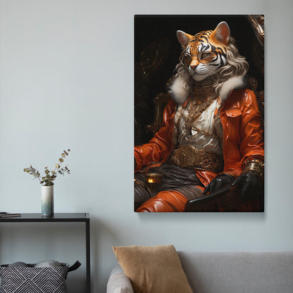 Distinguished Tiger in Vintage Garb Canvas Print ArtLexy   