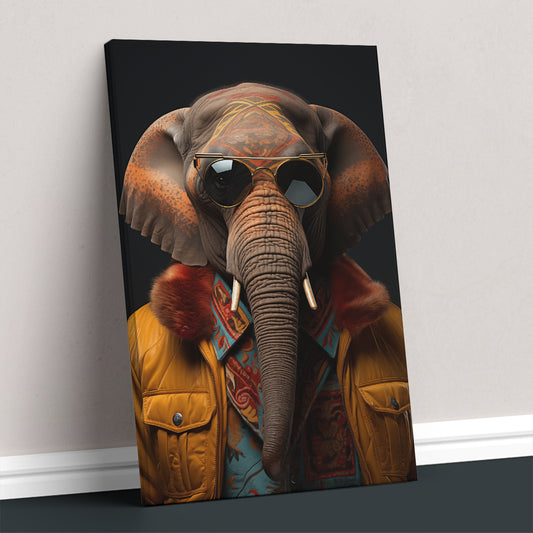 Trendsetting Elephant with Tribal Paint Canvas Print ArtLexy 1 Panel 16"x24" inches 
