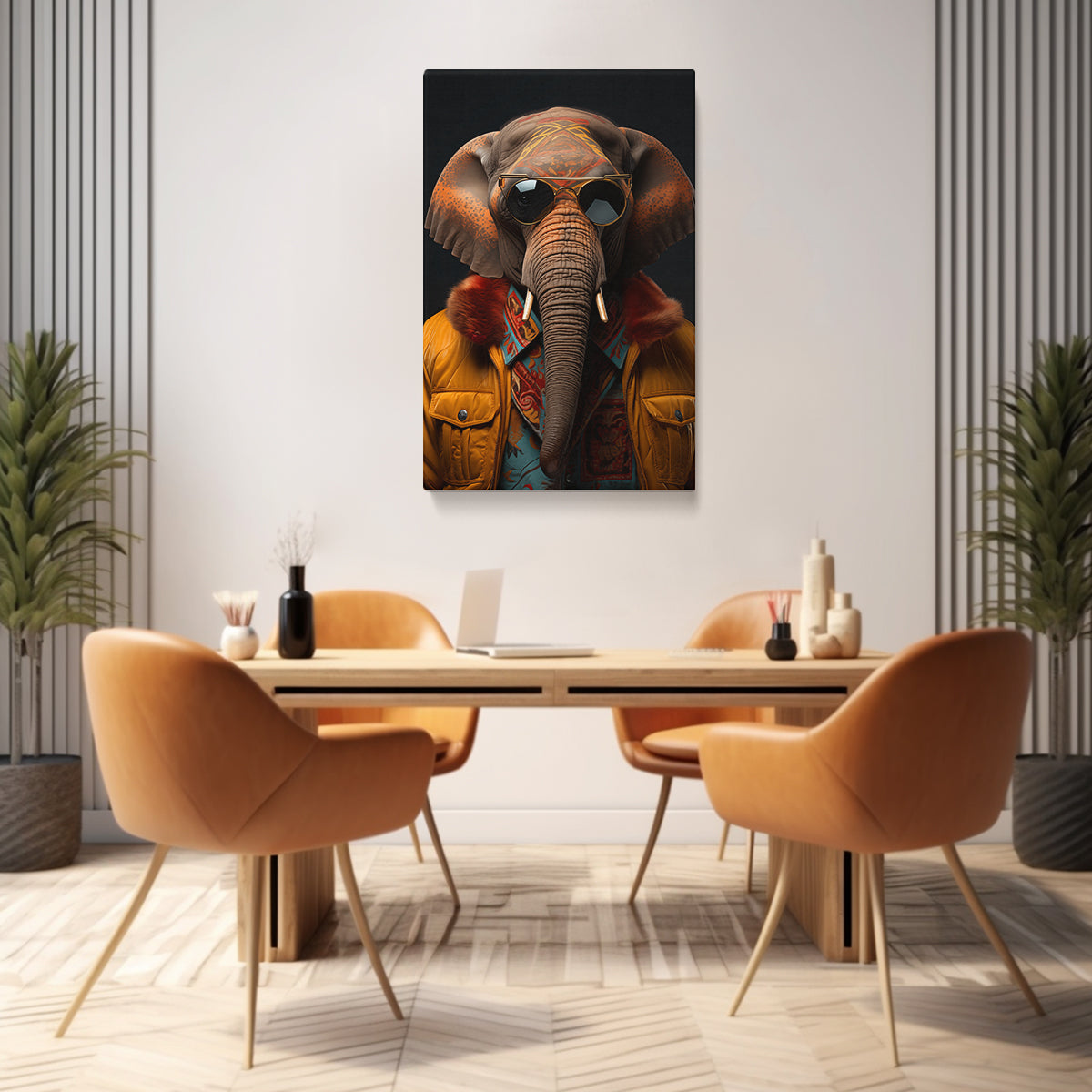 Trendsetting Elephant with Tribal Paint Canvas Print ArtLexy   