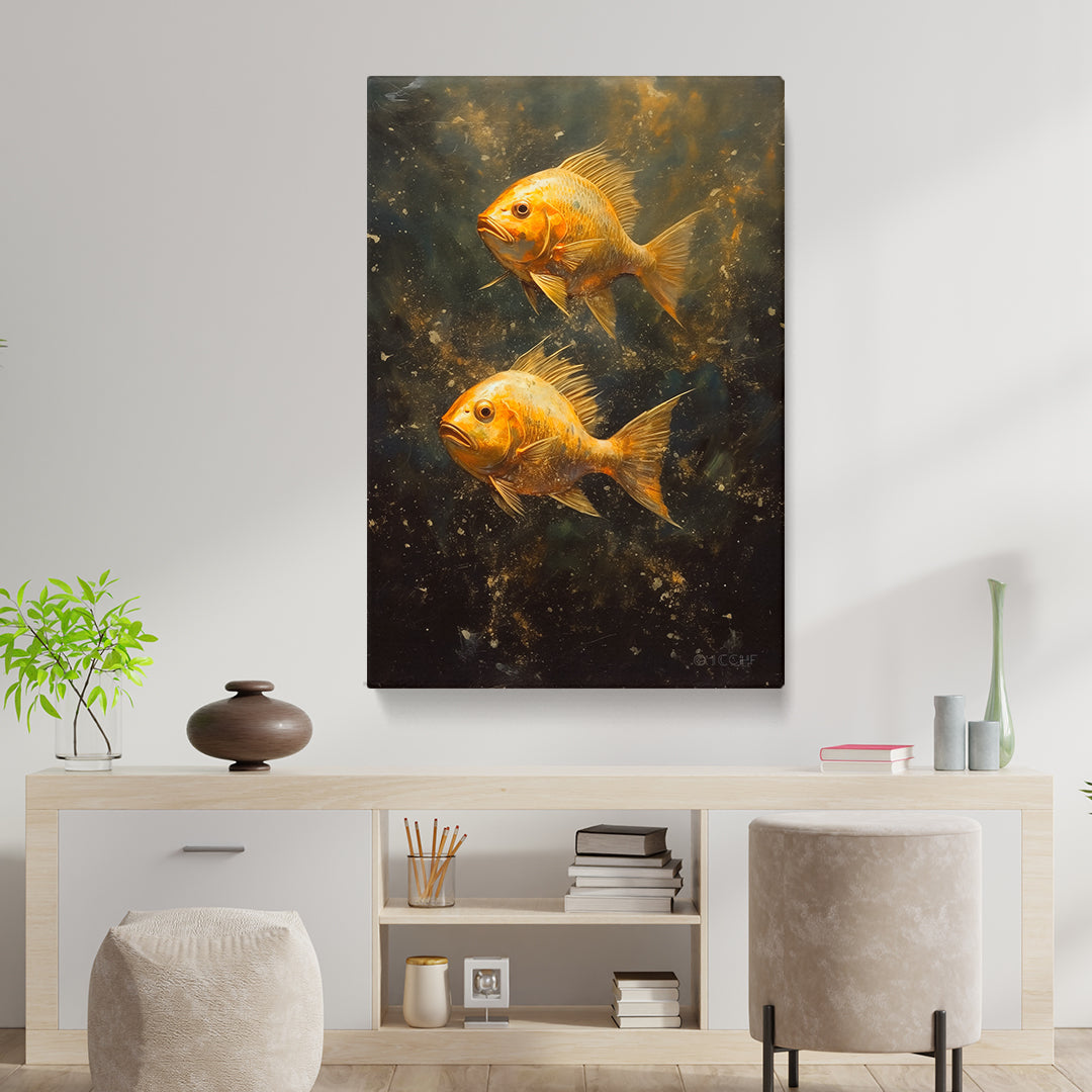 Serene Goldfish Duo Canvas Print ArtLexy   