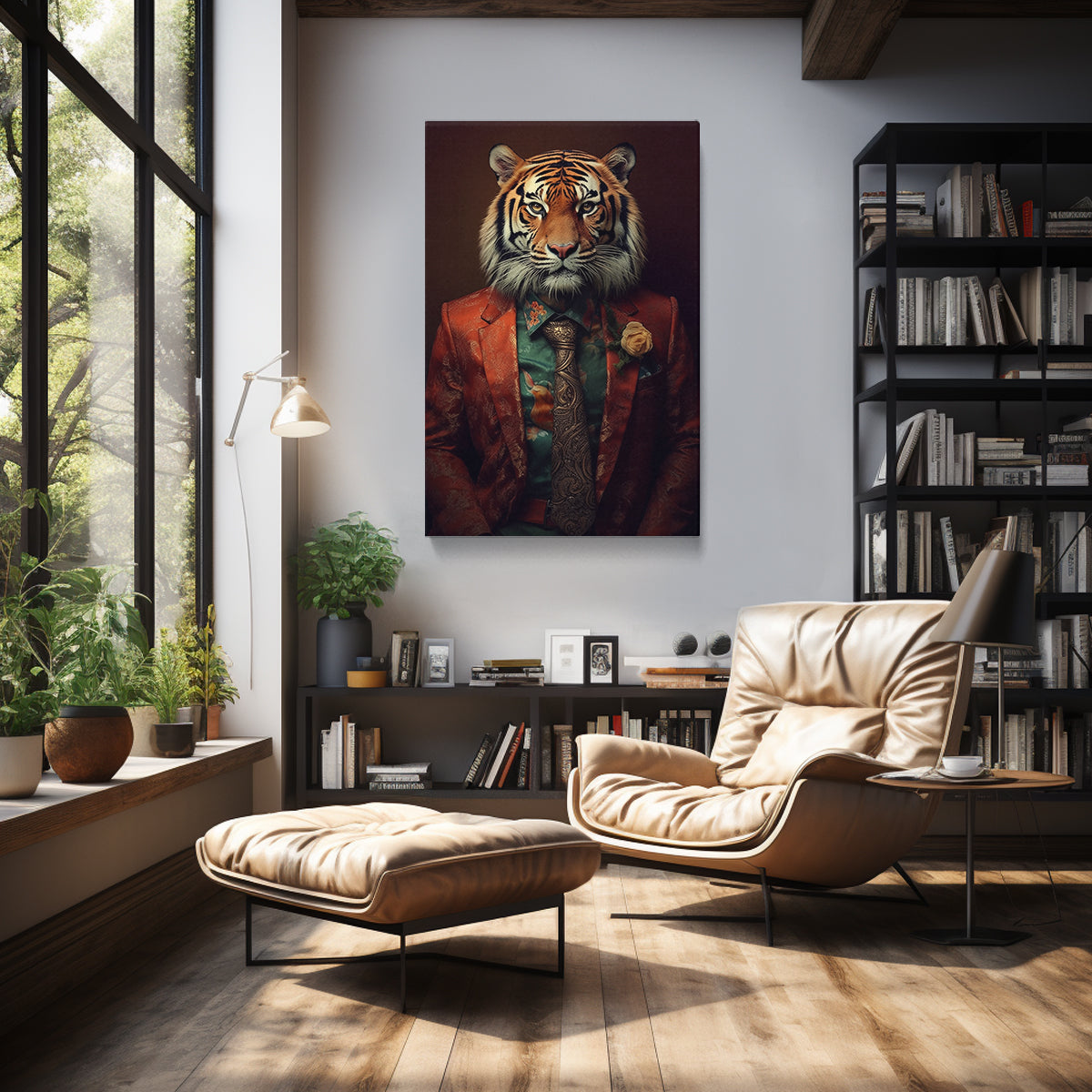 Elegant Tiger in Decorative Suit Canvas Print ArtLexy   