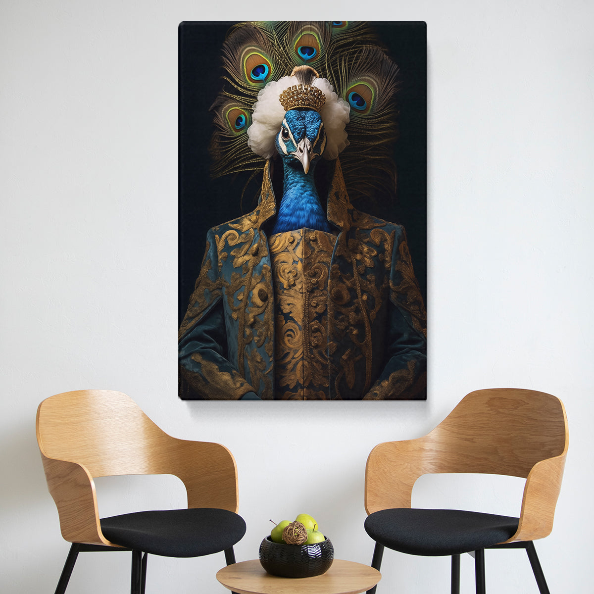 Royal Anthropomorphic Peacock Portrait Canvas Print ArtLexy   