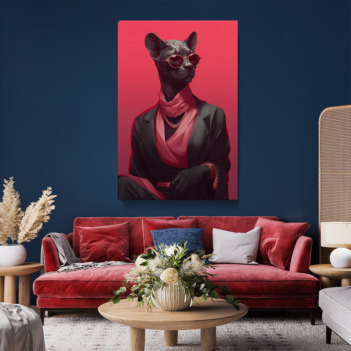 Fashion Forward Cat in Tuxedo Canvas Print ArtLexy   
