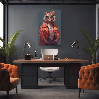 Urban Tiger in Trendy Attire Canvas Print ArtLexy   