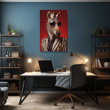 Dapper Zebra in Sunglasses Canvas Print ArtLexy   
