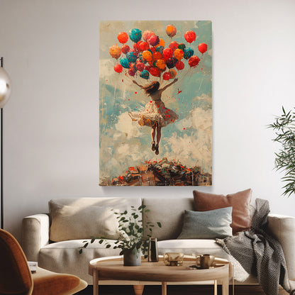 Vibrant Balloon Flight Canvas Print ArtLexy   