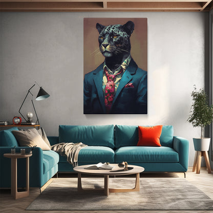 Sleek Anthropomorphic Jaguar Canvas Print ArtLexy   