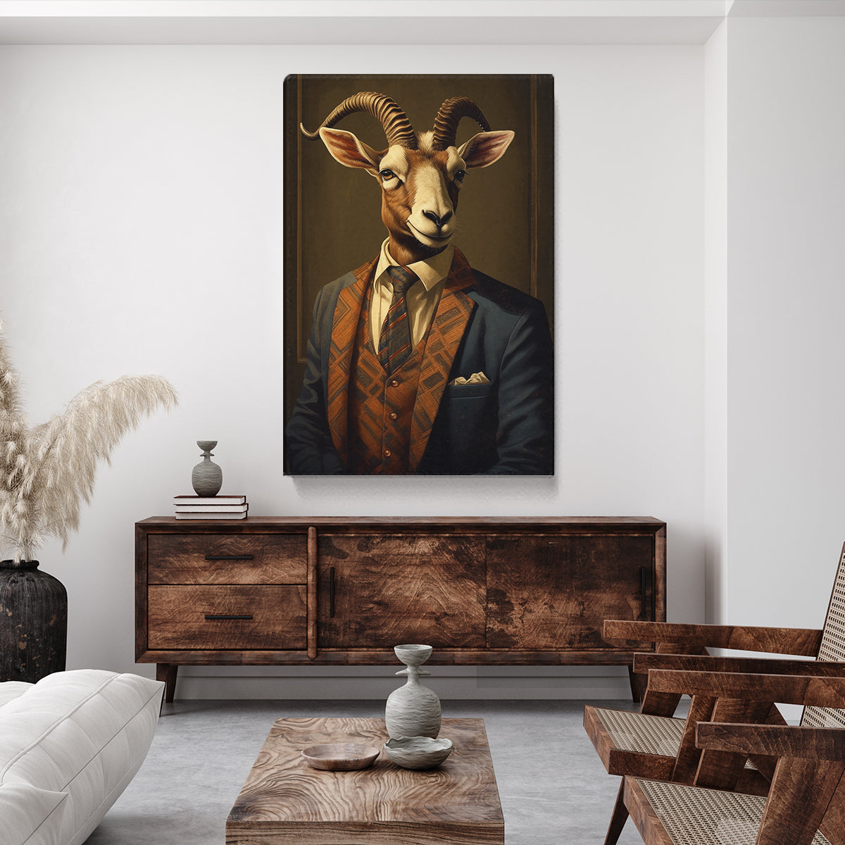 Gentleman Goat in Suit Canvas Print ArtLexy   