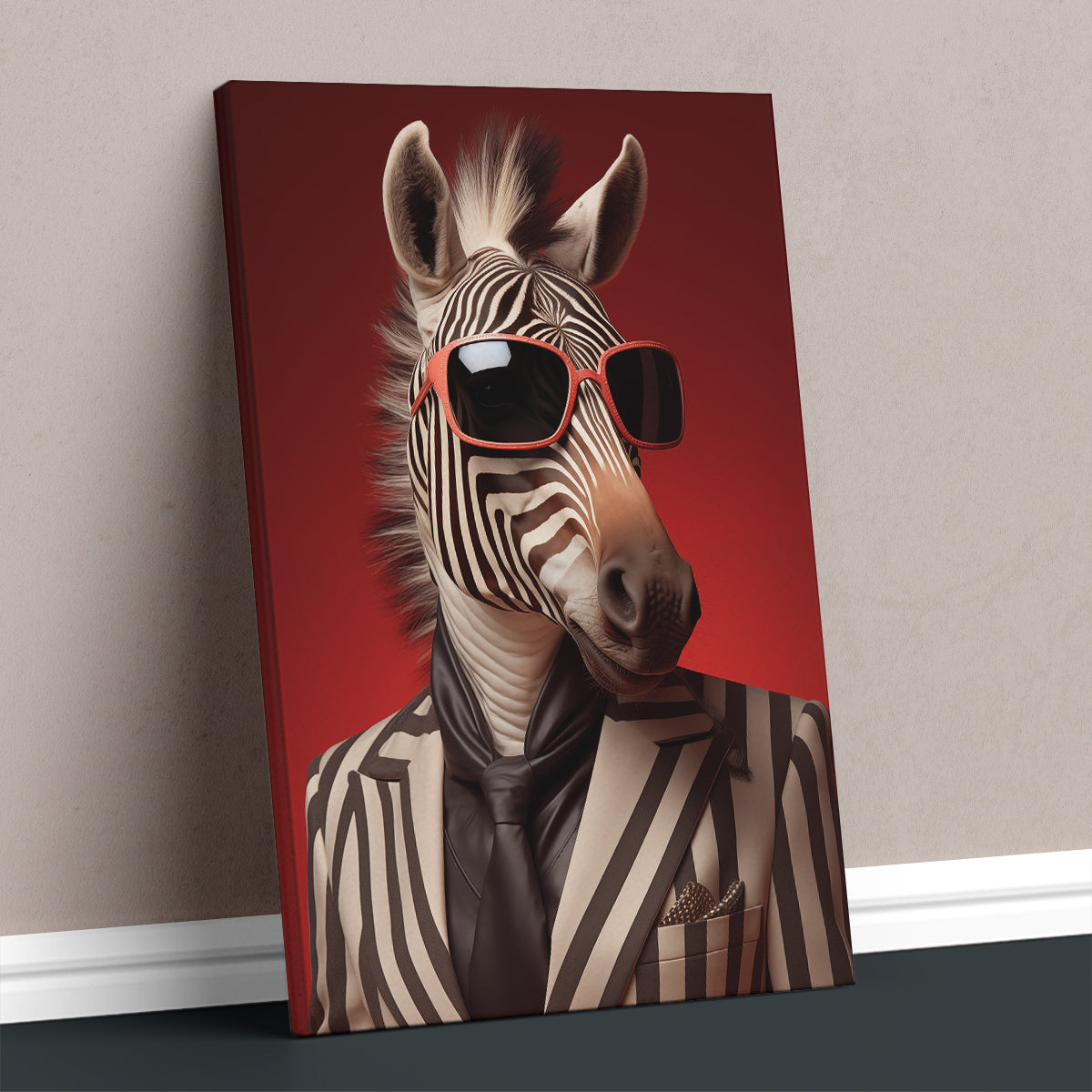 Dapper Zebra in Sunglasses Canvas Print ArtLexy   