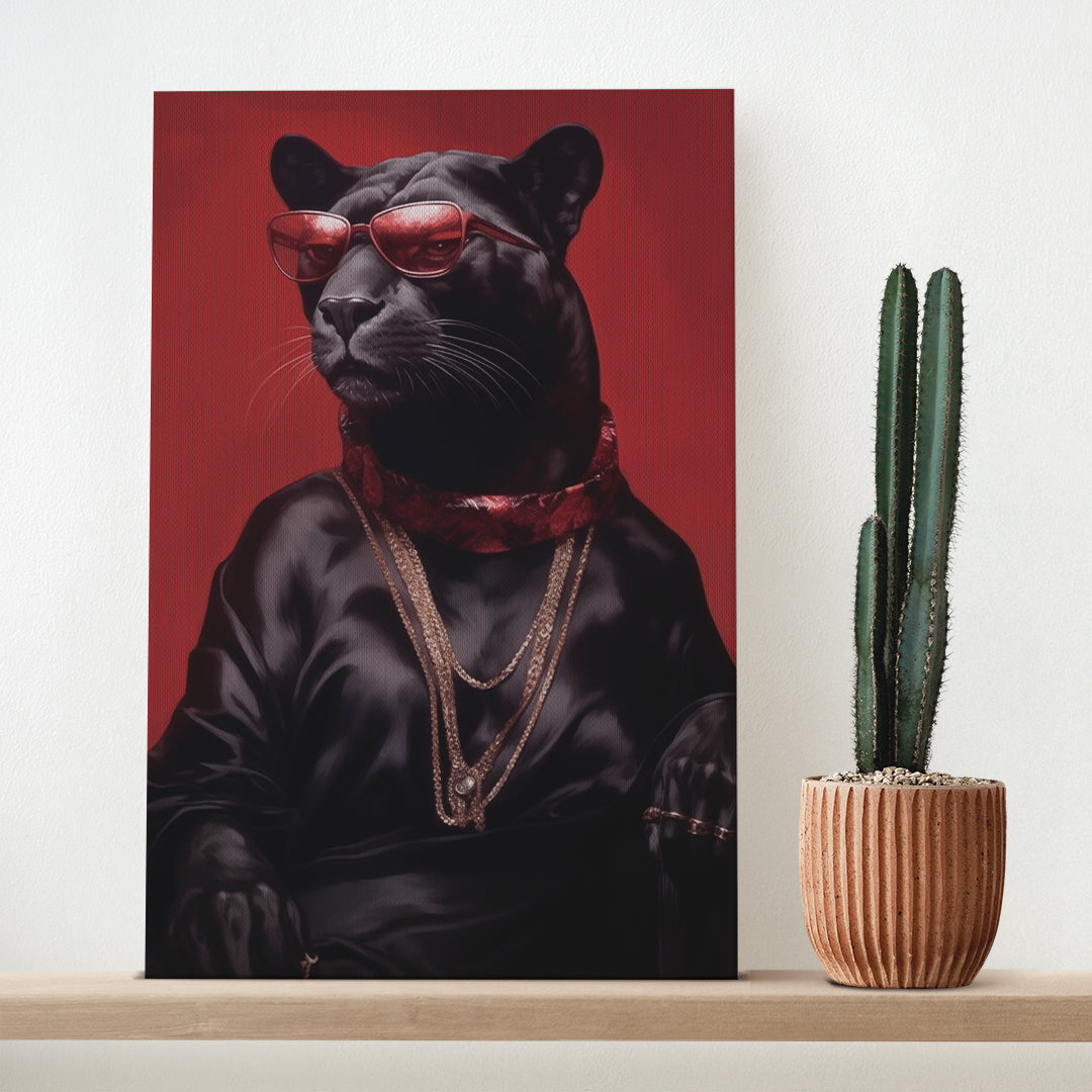 Panther in Black Attire Canvas Print ArtLexy   
