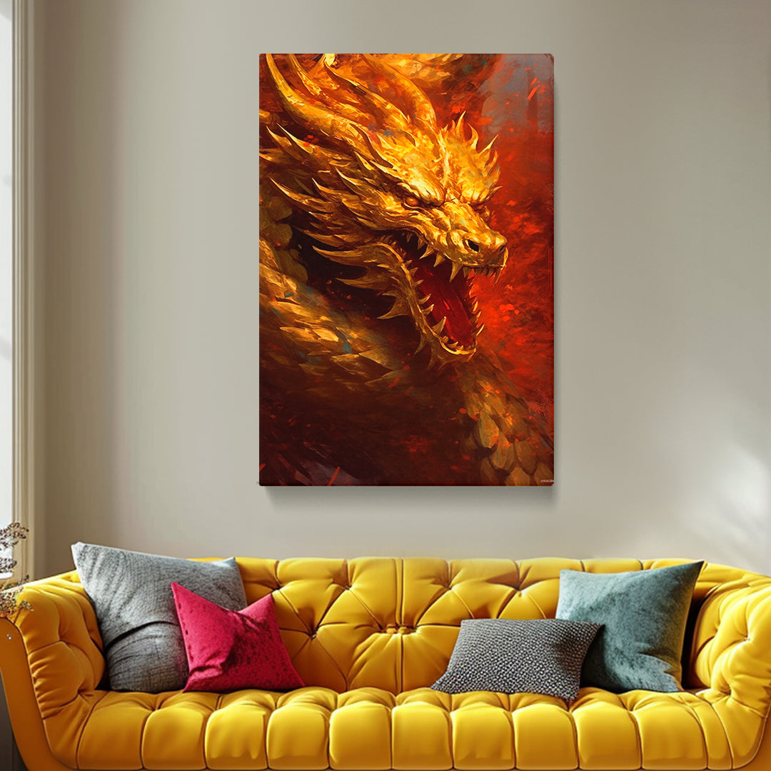 Fiery Dragon Fury Canvas Print ArtLexy   