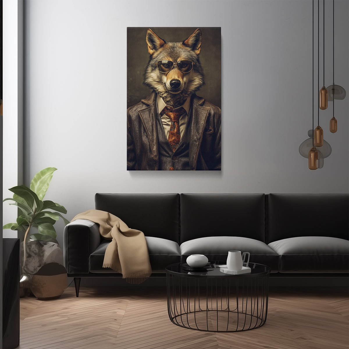 Sophisticated Wolf in Suit Canvas Print ArtLexy   