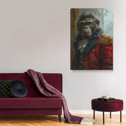 Monkey in Regal Military Attire Canvas Print ArtLexy   