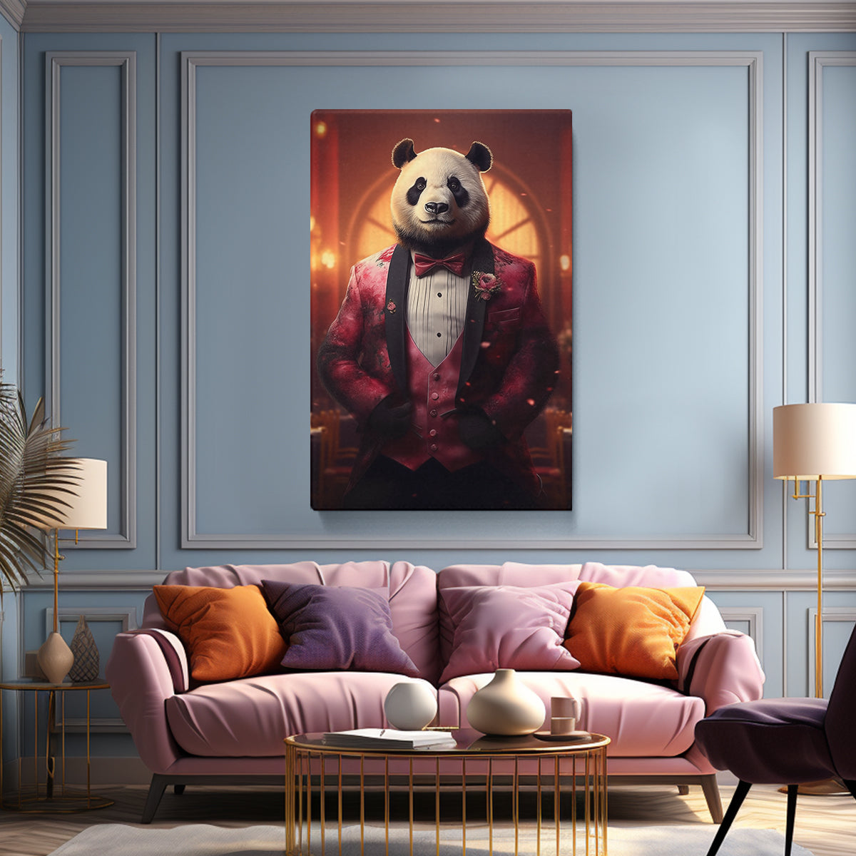 Gallant Anthropomorphic Panda Canvas Print ArtLexy   