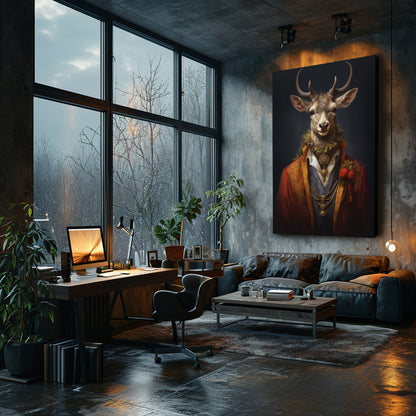 Noble Deer Portrait Canvas Print ArtLexy   