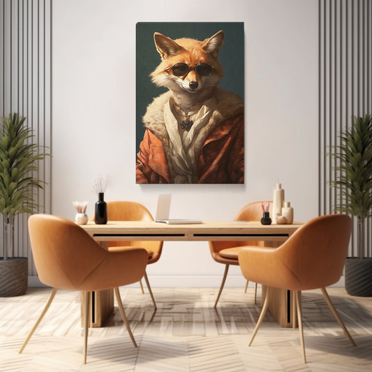 Bohemian Fox in Robe Canvas Print ArtLexy 1 Panel 16"x24" inches 