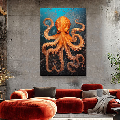 Orange Octopus Canvas Print ArtLexy 1 Panel 16"x24" inches 