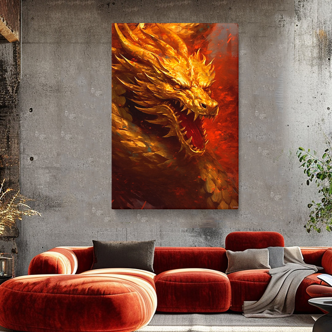 Fiery Dragon Fury Canvas Print ArtLexy   