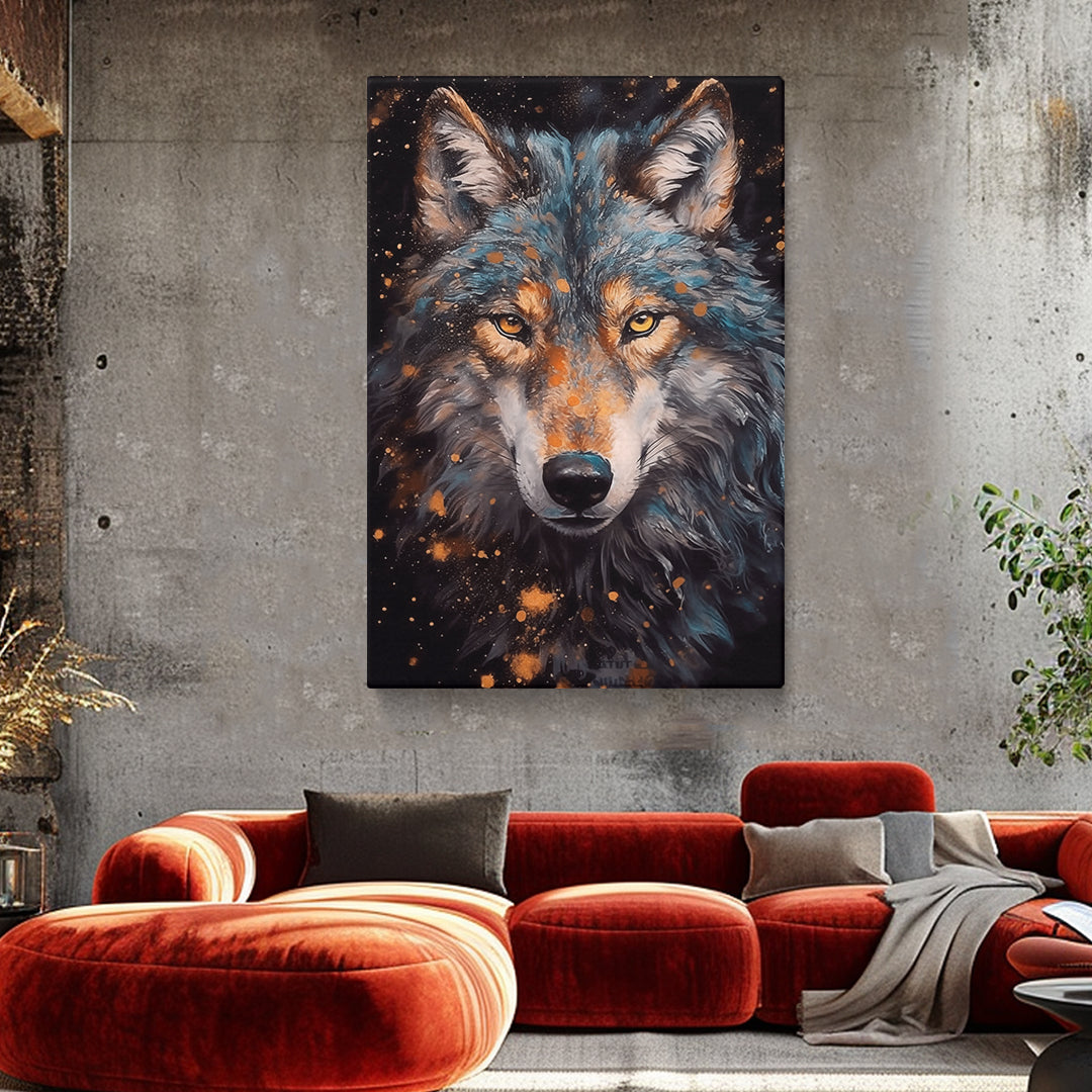 Cosmic Wolf Stardust Canvas Print ArtLexy 1 Panel 16"x24" inches 