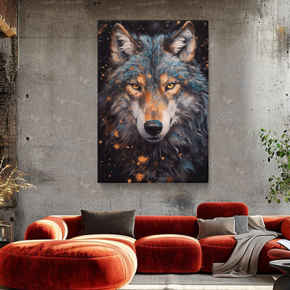 Cosmic Wolf Stardust Canvas Print ArtLexy 1 Panel 16"x24" inches 