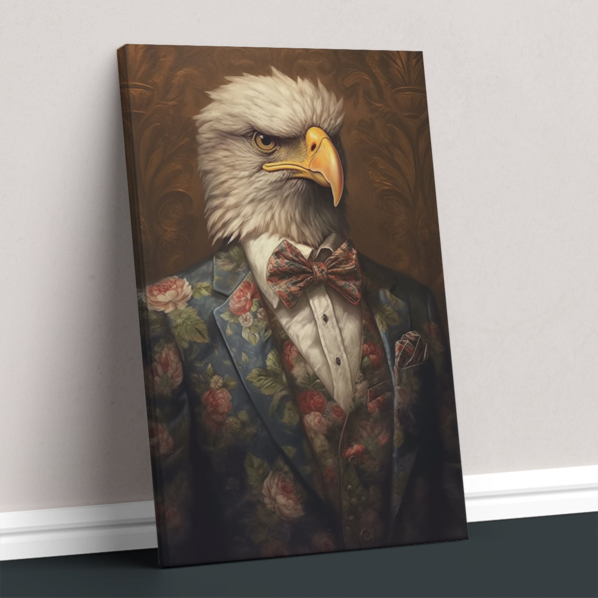 Eagle in Floral Jacket Canvas Print ArtLexy   