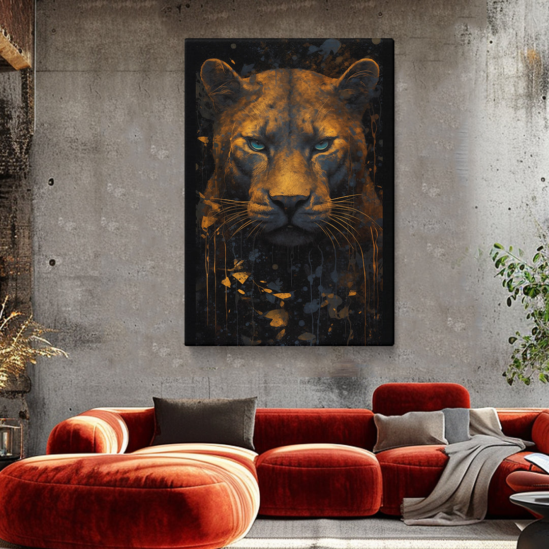 Commanding Lioness Gaze Canvas Print ArtLexy   