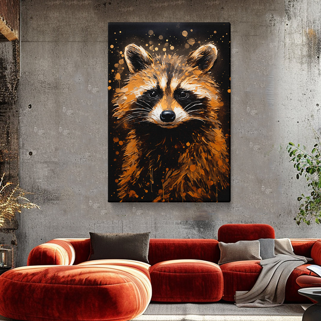 Curious Raccoon Gaze Canvas Print ArtLexy   