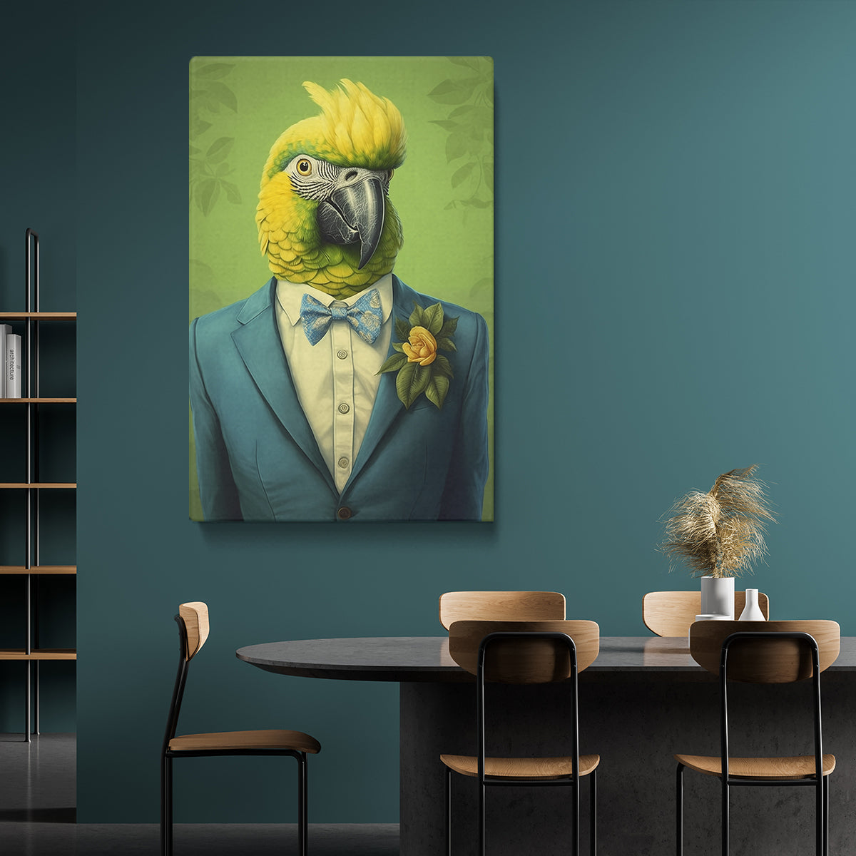 Dapper Anthropomorphic Parrot Canvas Print ArtLexy   