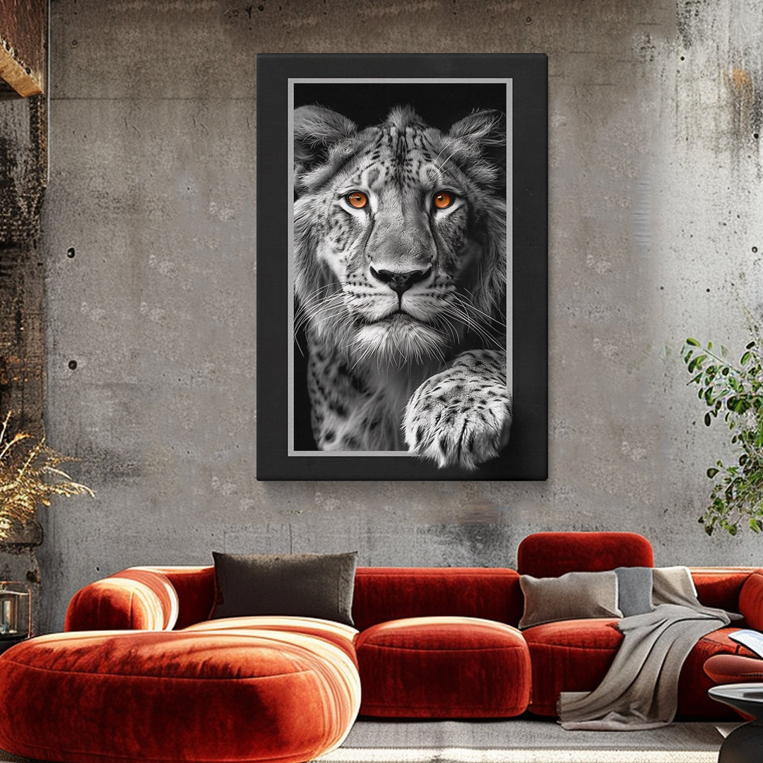 Piercing Gaze Snow Leopard Canvas Print ArtLexy   