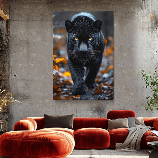 Prowling Black Panther Canvas Print ArtLexy 1 Panel 16"x24" inches 