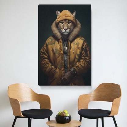 Hip Anthropomorphic Mountain Lion Canvas Print ArtLexy   