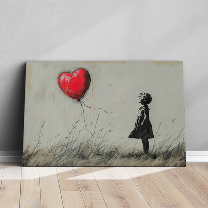 Heartwarming Red Balloon and Child Canvas Print ArtLexy   